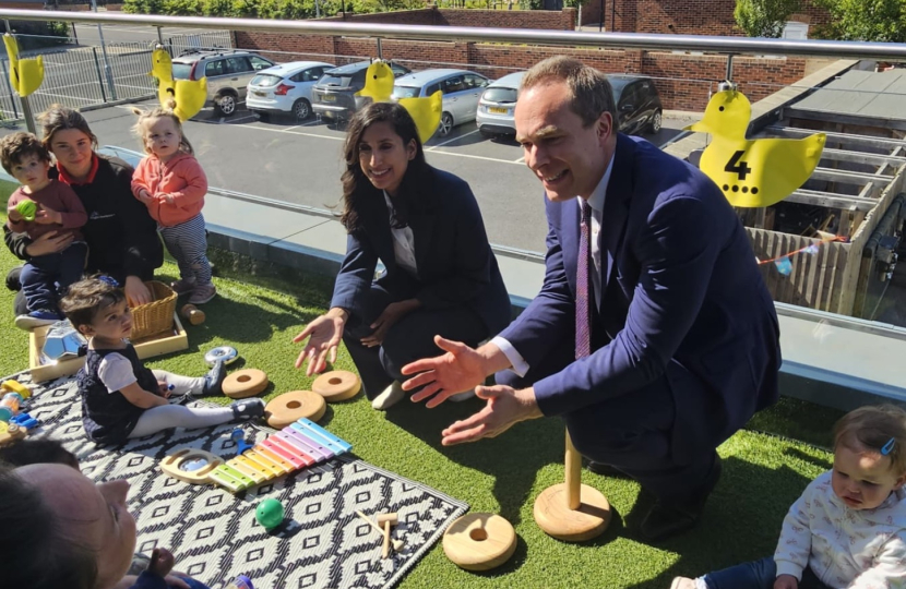 David visits Bright Horizons Nursey with the Children’s Minister