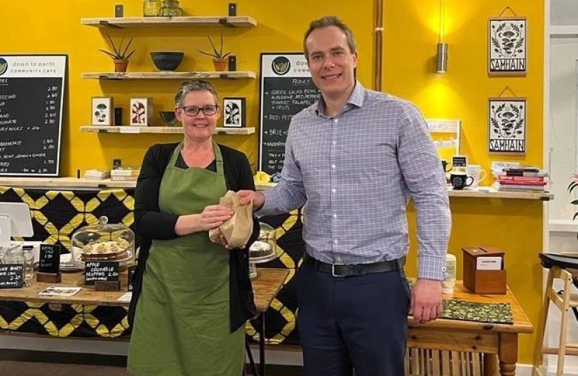 David visits Down to Earth Café in Wantage