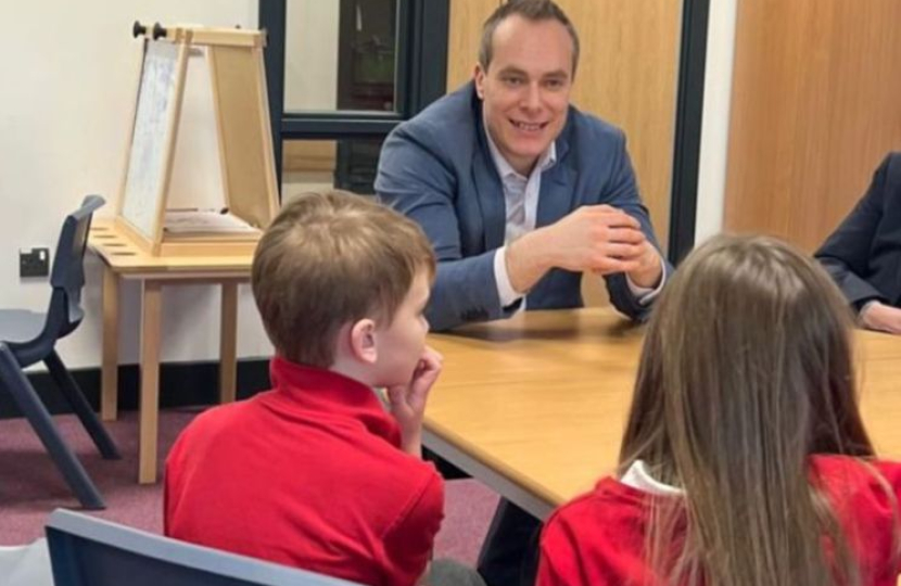 David tours the brand-new Folly View Primary School