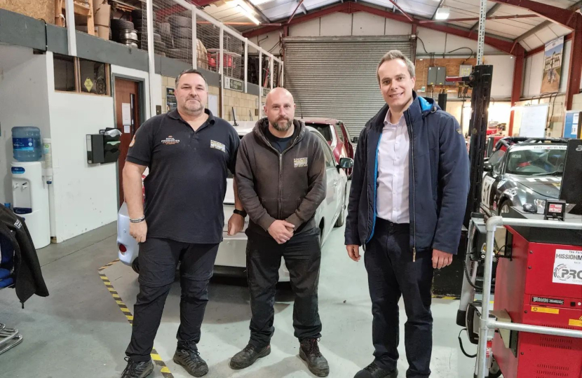 David visits Mission Motorsport workshops