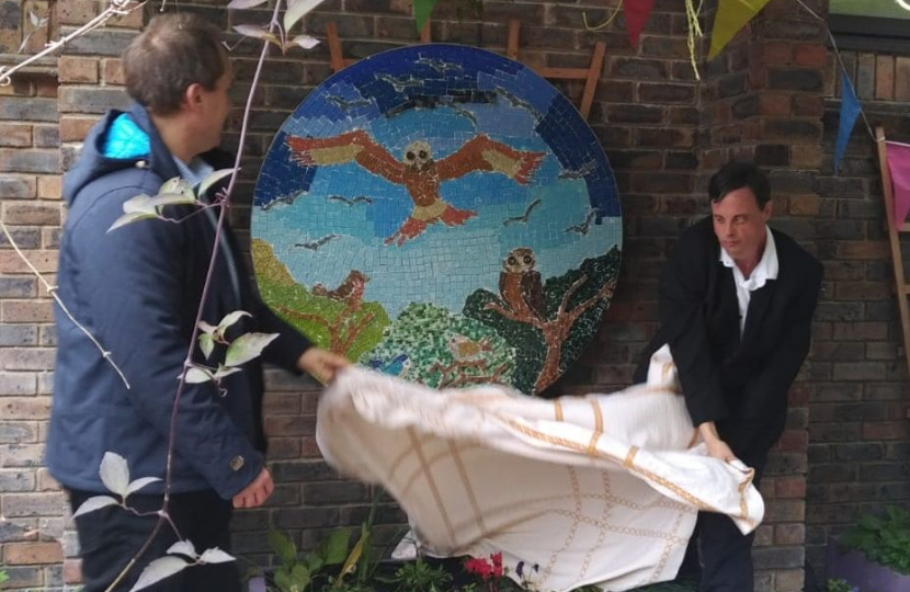 David unveils mosaic at the Market Garden Project