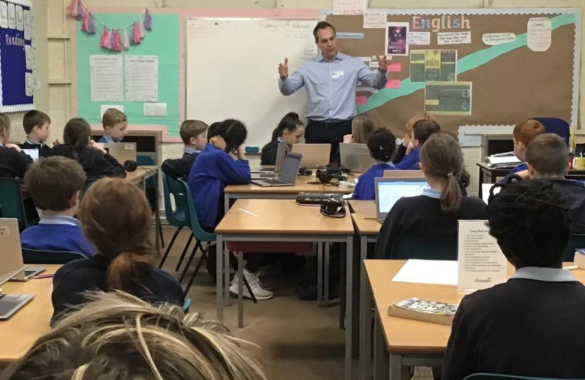 David takes part in Q&A at East Hagbourne Primary School