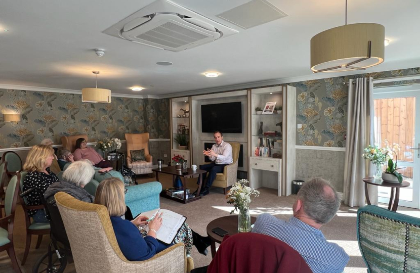 David visits Elmbrook Care Home in Wantage