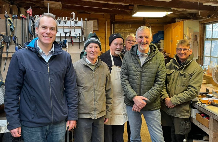 David visits the Men’s Shed in Sutton Courtenay