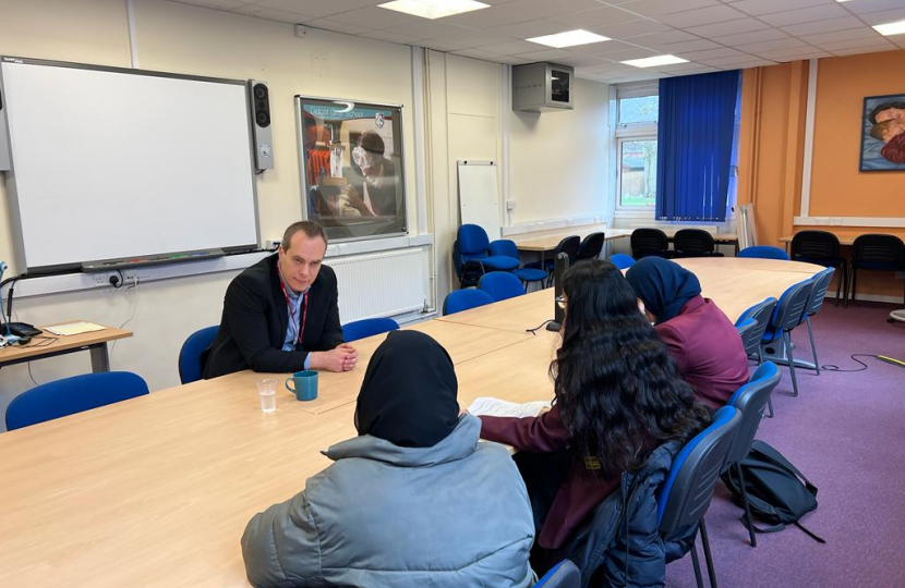 David speaks to pupils at three local schools