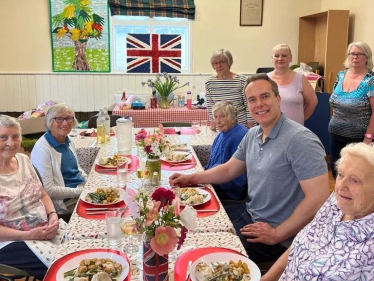 David has lunch at the Cedar Community Club in Hinton Waldrist