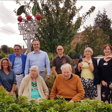 David unveils Harwell Village Hall signs