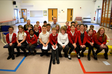 David speaks to the Pupil Parliament at Wantage Church of England Primary School