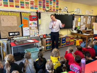 David meets teachers and pupils at three local schools