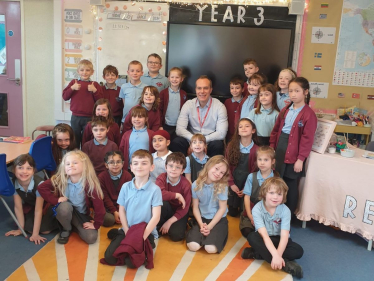 David visits Drayton Community School